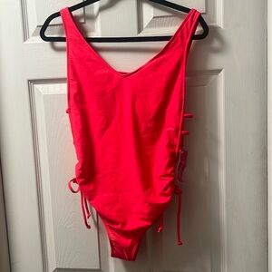 Electric Red Swimsuit  Size L